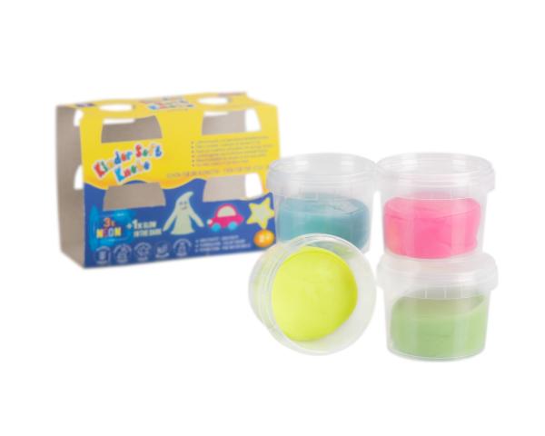 Kinder Soft Knete - HYPER (Neonfarben und nachtleuchtende Knete)